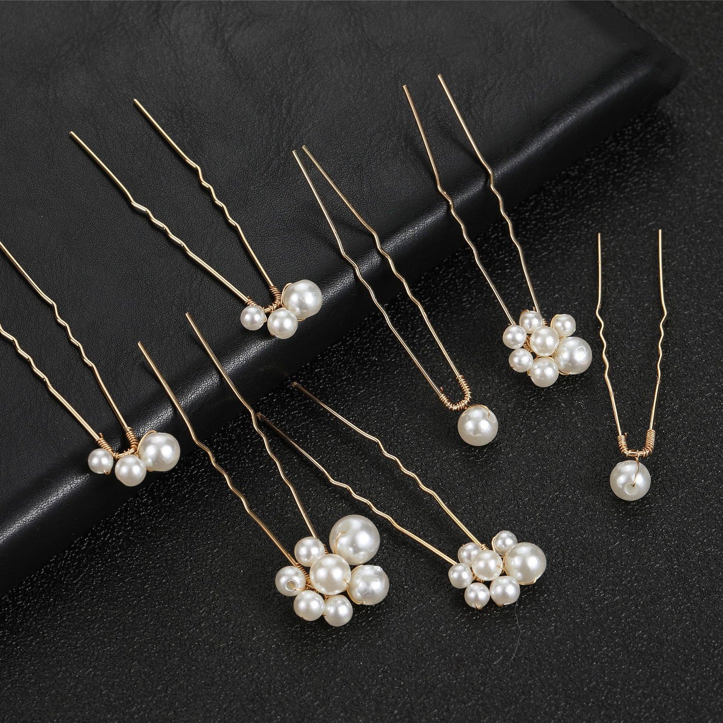 Set of 7 Pearl U Shaped Hair Pins Bride Wedding Hair Accessories