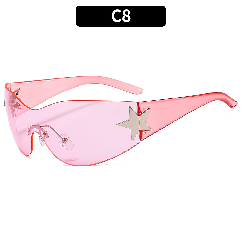 Y2K Star Design Aviator Sunglasses UV400 Protection