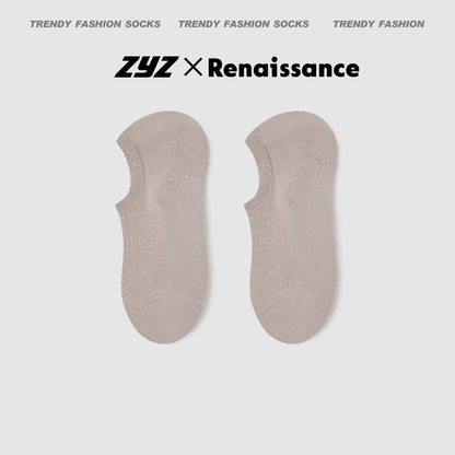 Men's No Show Mesh Cotton Socks Moisture Wicking