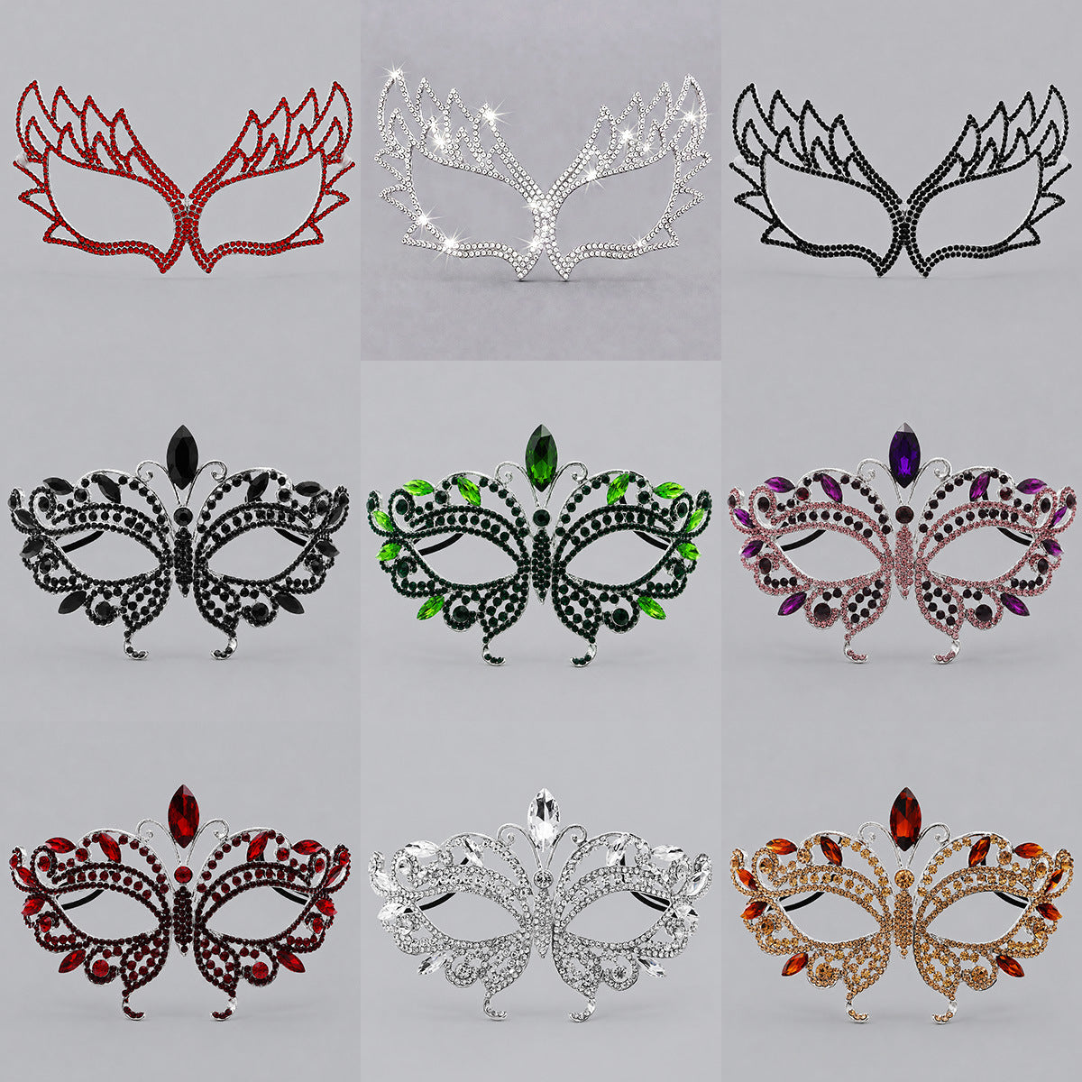 Luxury Rhinestone Half Face Masks for Parties and Events