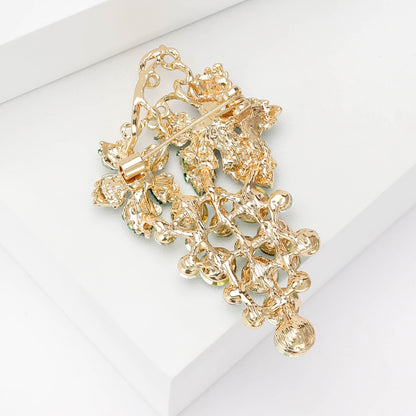 Trendy Rhinestone Grape Brooch Fashionable Women's Accessory