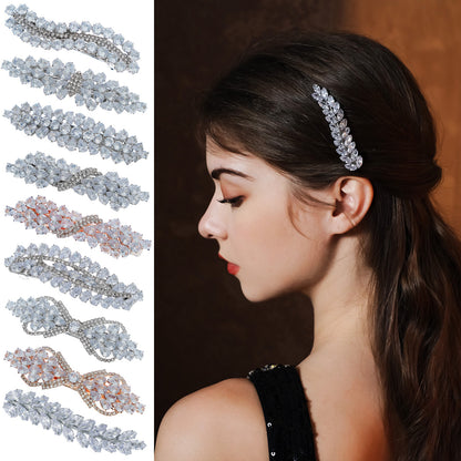 Elegant Flower Design Rhinestone Hair Clip For Women