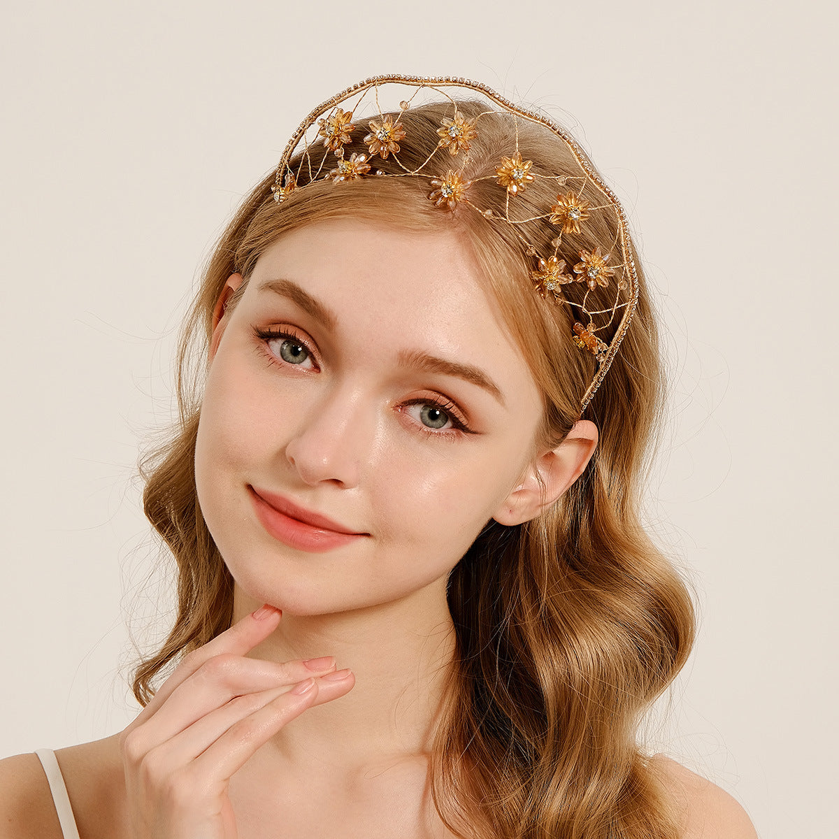 Handcrafted Crystal Beaded Headband Elegant Hair Accessory