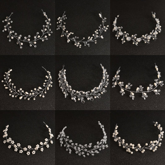 Pearl and Rhinestone Handmade Wedding Hairband