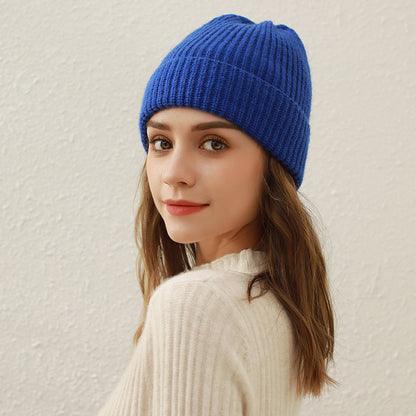 Casual Solid Knit Beanie Hat for Women