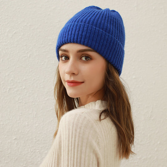 Casual Solid Knit Beanie Hat for Women