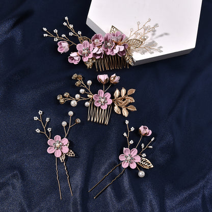 Bridal Blue Flower Hairpin Forest Inspired Wedding Hairpiece