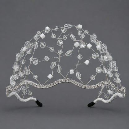 Vintage Handmade Beaded Headband for Women - Elegant Bridal Accessory