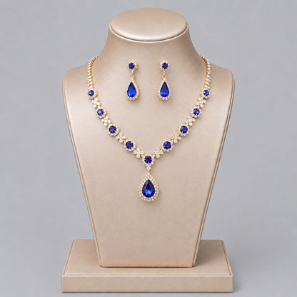 Elegant Crystal Jewelry Set with Necklace and Earrings for Parties
