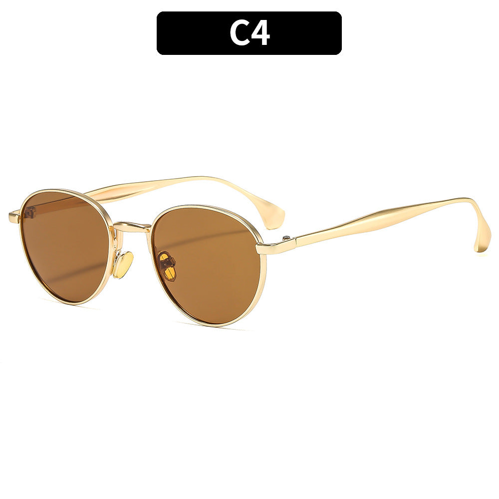 New Metal Round Frame Sunglasses Stylish UV400 Protection