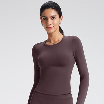 Skinny Fit Long Sleeve Yoga Top For Women - Moisture-Wicking Athletic Shirt