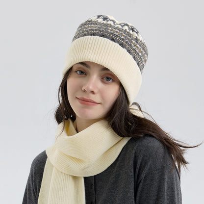 Knitted Fair Isle Earflap Beanie for Men and Women