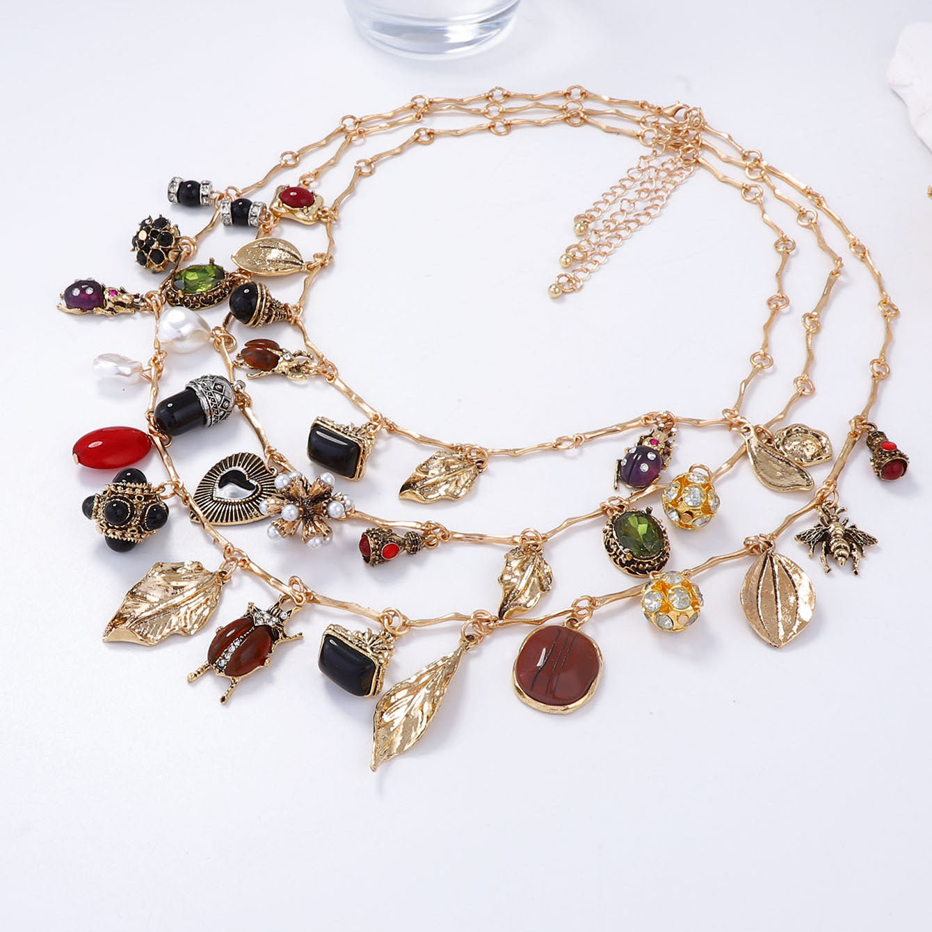 Necklace Layered Geometric Pendant Stackable Boho