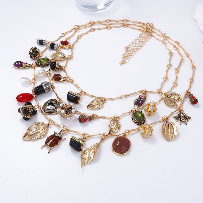 Necklace Layered Geometric Pendant Stackable Boho
