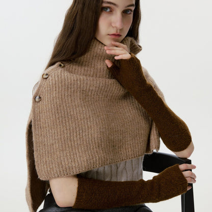 Trendy Solid Color Fingerless Knit Gloves for Fall/Winter