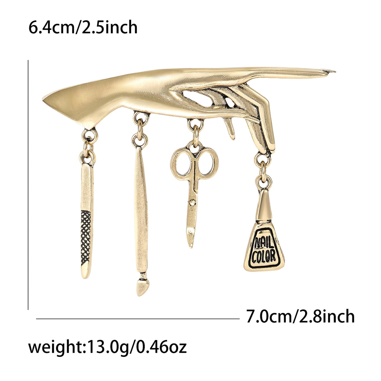 Retro Nail Artist Tools Brooch Pin Minimalist Unisex Lapel Flower Accessory