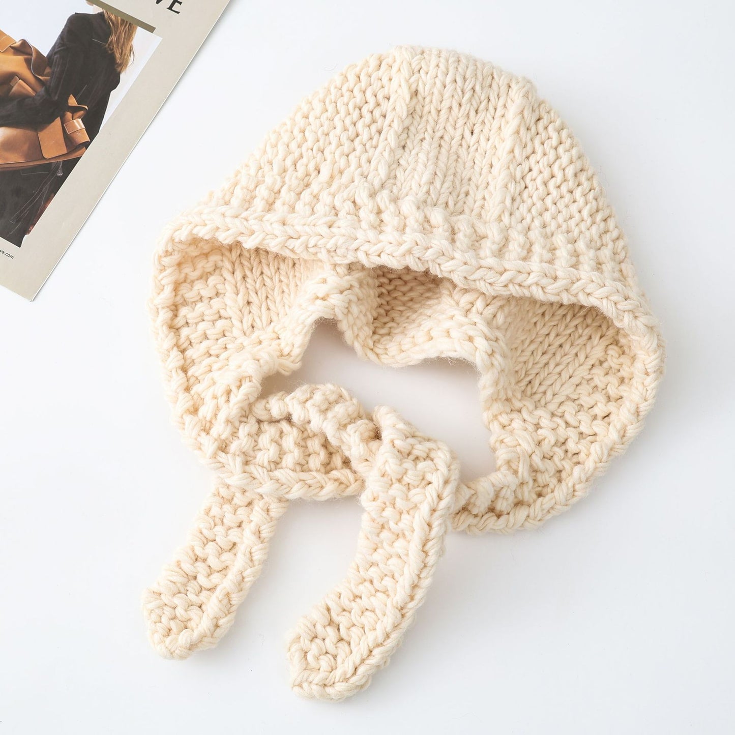 Fashionable Hand-Knitted Warm Beanie With Adjustable Strap
