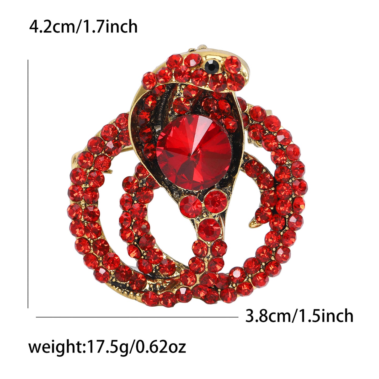 Creative Rhinestone Animal Brooch Alloy Snake Pin Fashionable Unisex Accessory