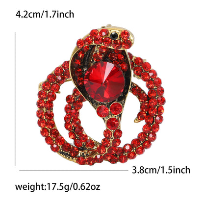 Creative Rhinestone Animal Brooch Alloy Snake Pin Fashionable Unisex Accessory