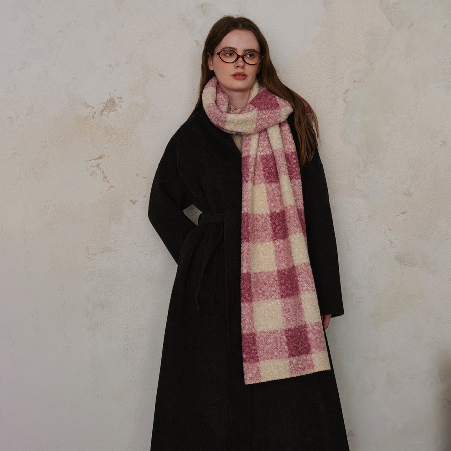 Lazy Scottish Checkered Wool Scarf for Women - Stylish Versatile Wrap