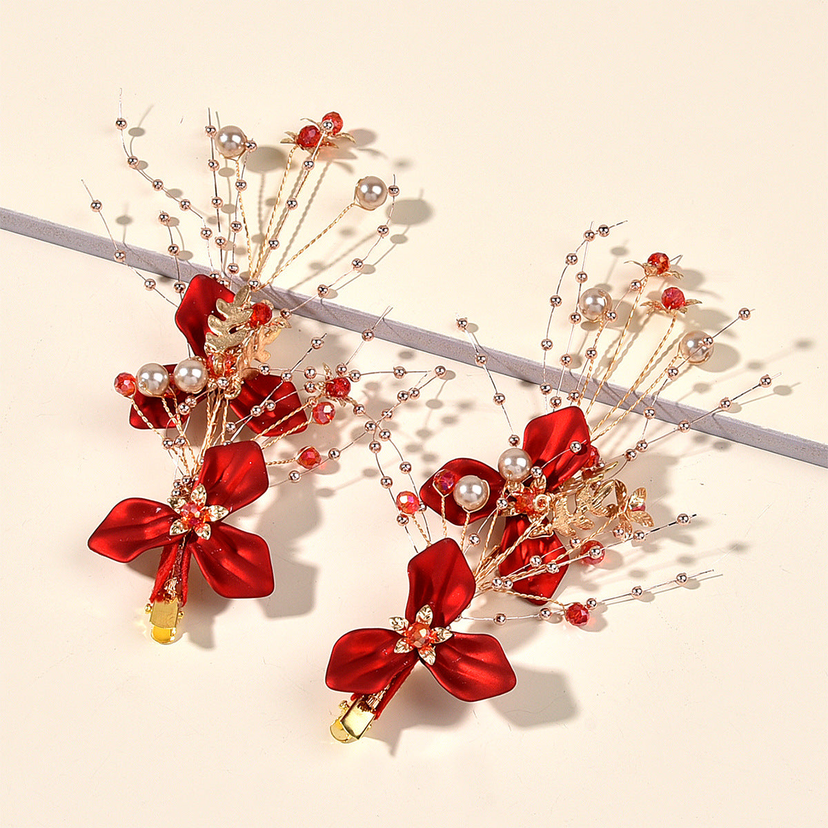 Floral Hair Clips Set Bridal Wedding Party