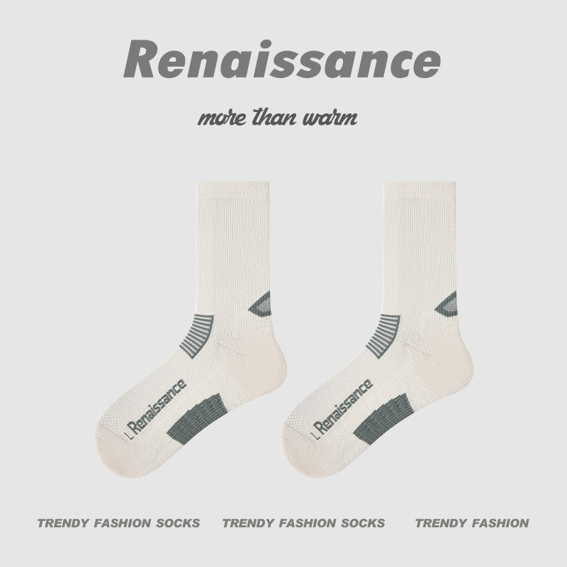 Running Socks Colorblock Coolmax Mid Calf