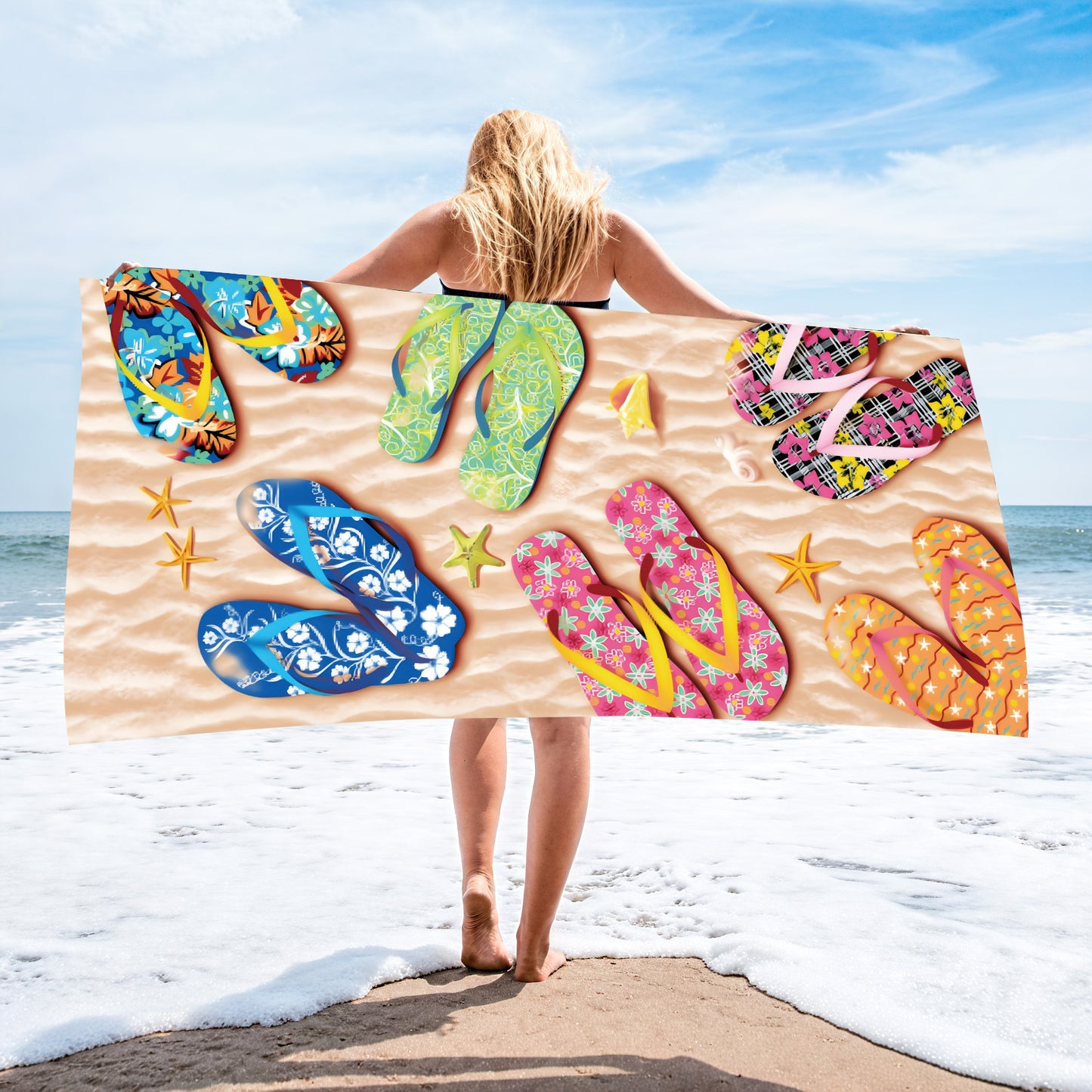 Printed Microfiber Beach Towel Absorbent Bath Towel