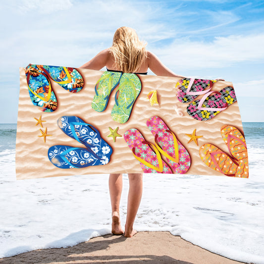 Printed Microfiber Beach Towel Absorbent Bath Towel