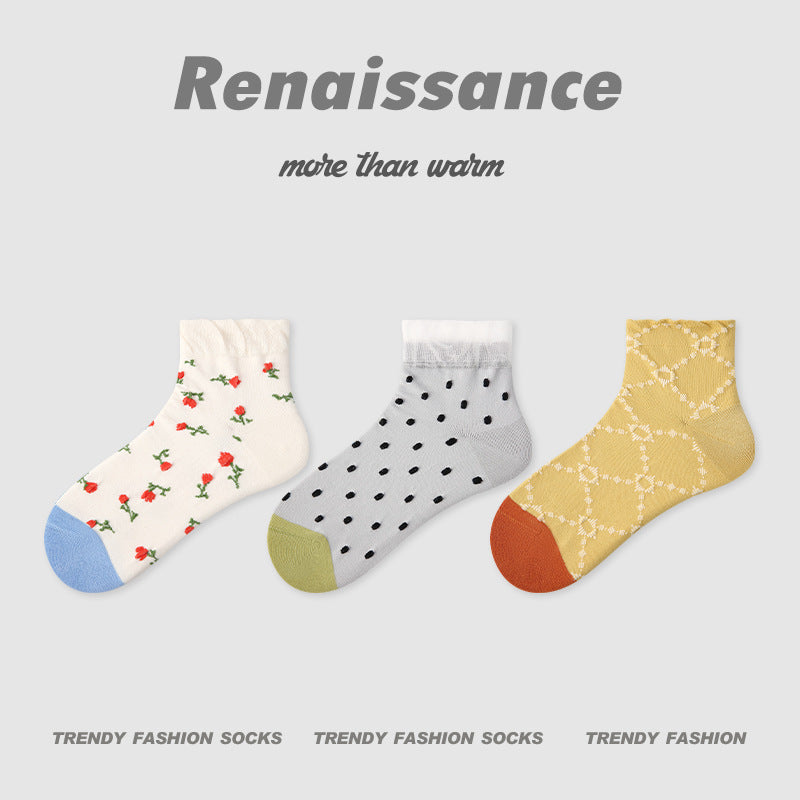 Socks Bubble Cuff Combed Cotton Breathable Casual
