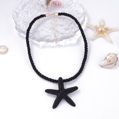 Alloy Starfish Pendant Necklace Beach Casual Layering