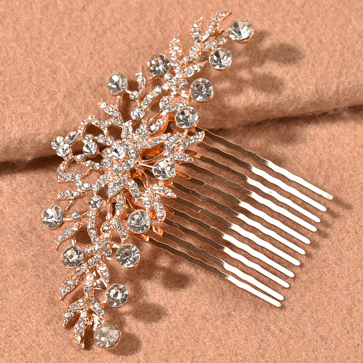 Silver Plated Alloy Hair Comb Floral Bridal Wedding Hairpiece