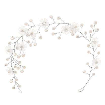 Transparent Handmade Pearl Flower Headband for Brides