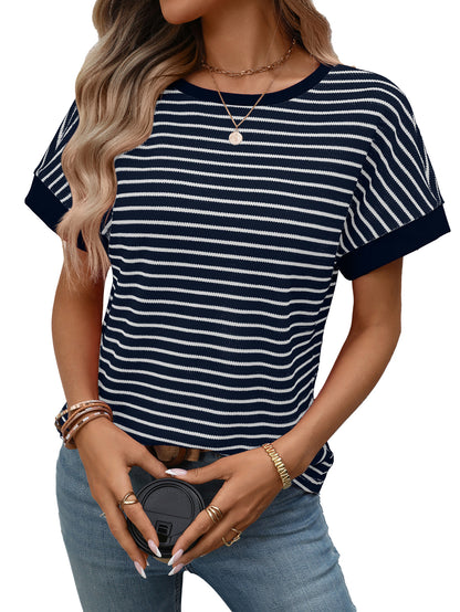 Casual Color Block Short Sleeve T-Shirt