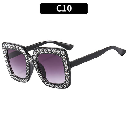 Colorful Gemstone-Embellished Disco Sunglasses Retro Style