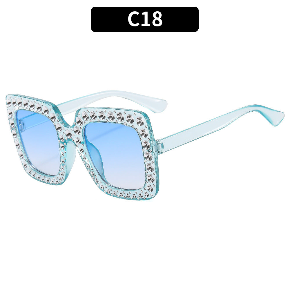 Colorful Gemstone-Embellished Disco Sunglasses Retro Style