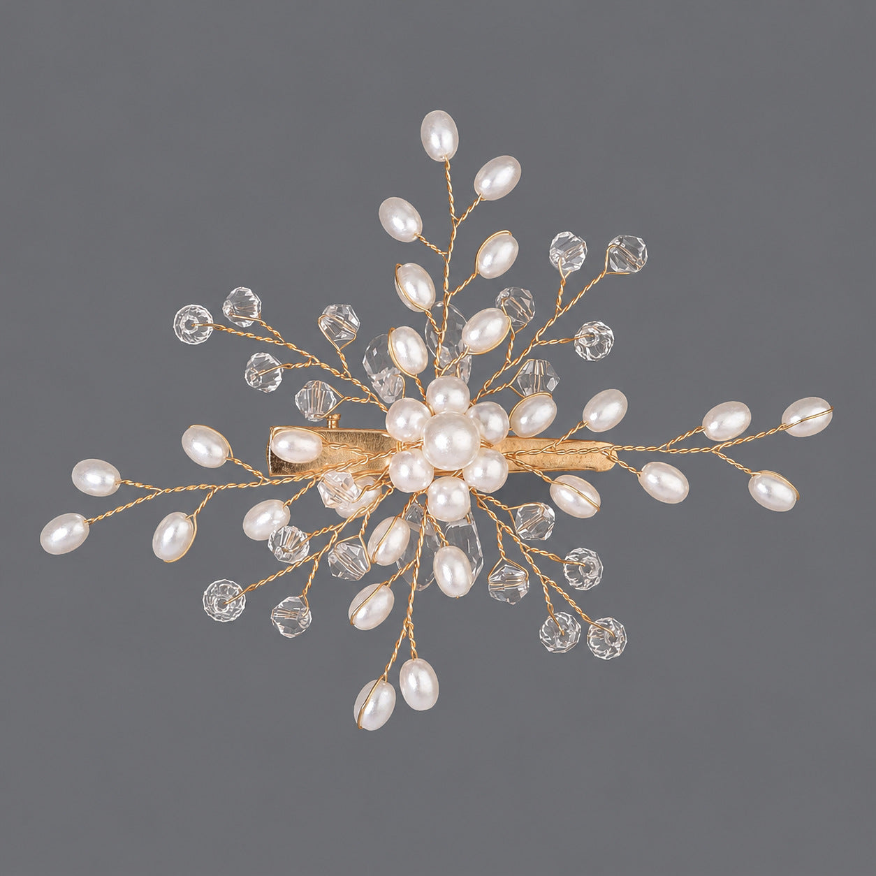 Elegant Floral Hair Clips with Pearl and Rhinestone Accents