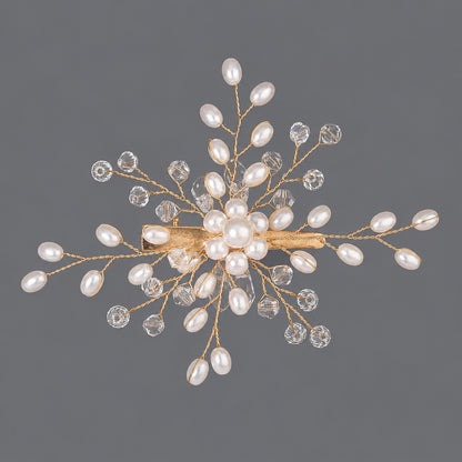 Elegant Floral Hair Clips with Pearl and Rhinestone Accents