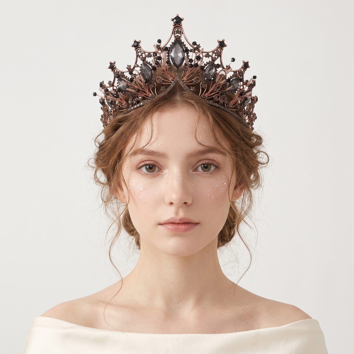 Baroque Style Crystal Crown for Weddings and Parties
