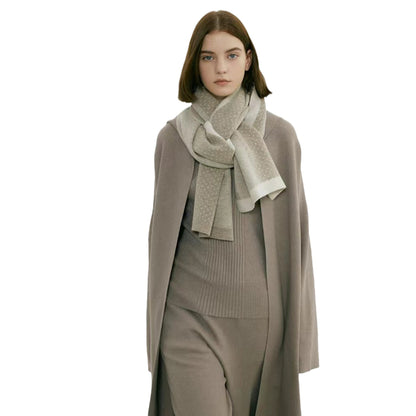 Polka Dot Two-Tone Knit Scarf Cozy All-Season Accessory