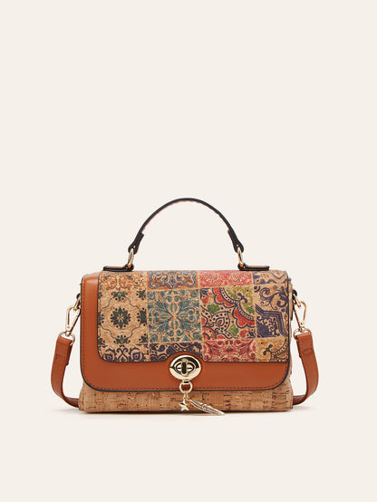 Retro European And American Cork Pattern Handbag