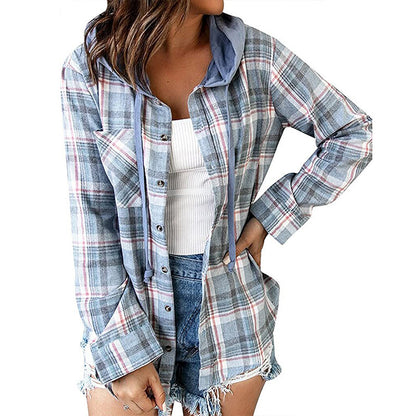 Hooded Casual Sweatshirt with Button Details