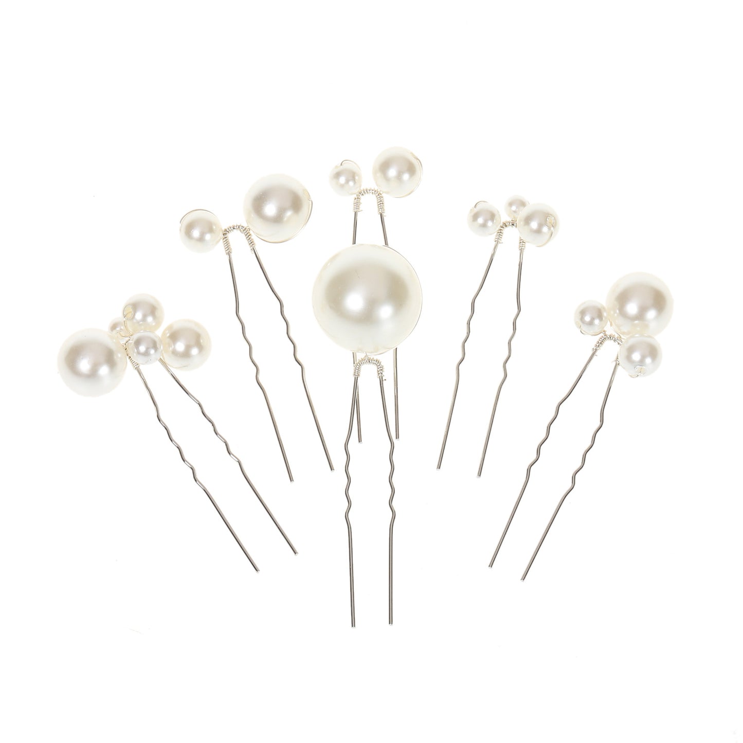Pearl U Shaped Hair Pins Set of 6 Bridal Wedding Hairpiece