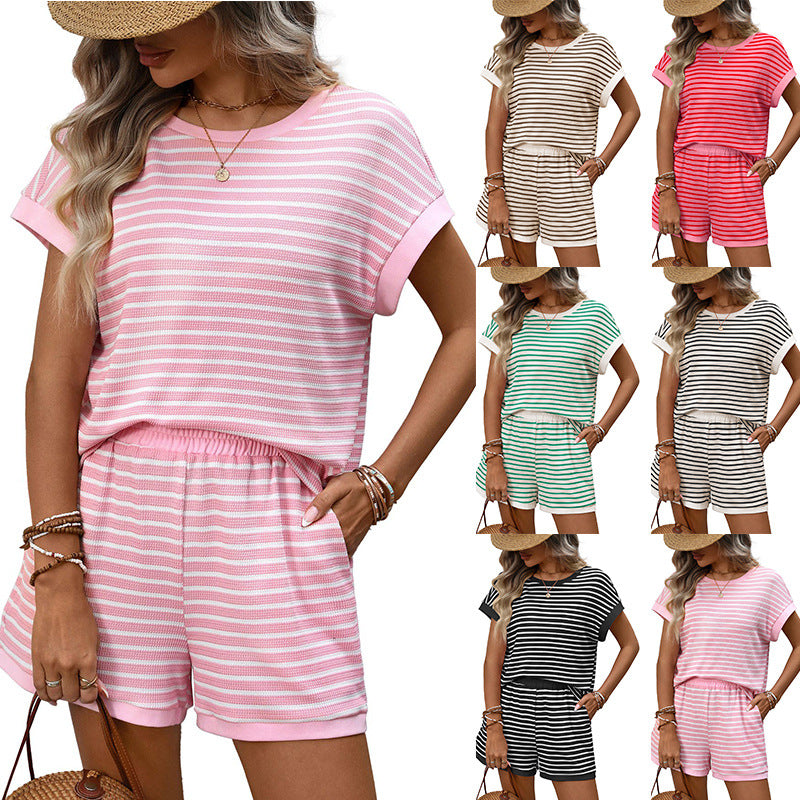 Trendy Casual Two-Piece Set Short Sleeve T-Shirt and Shorts
