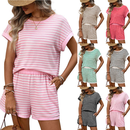 Trendy Casual Two-Piece Set Short Sleeve T-Shirt and Shorts