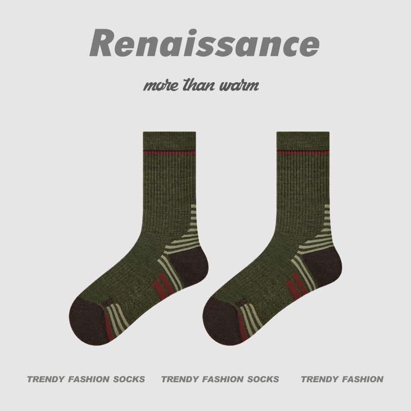 Socks Colorblock Merino Wool Cushioned Hiking