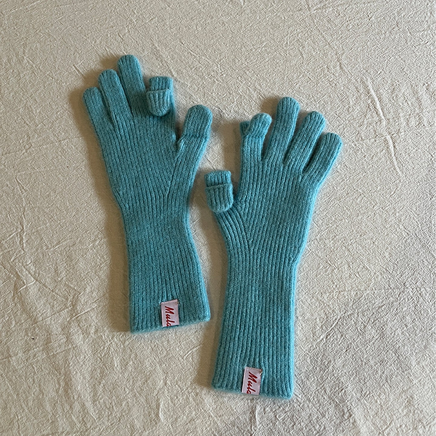 Knitted Wool Fingerless Gloves for Women