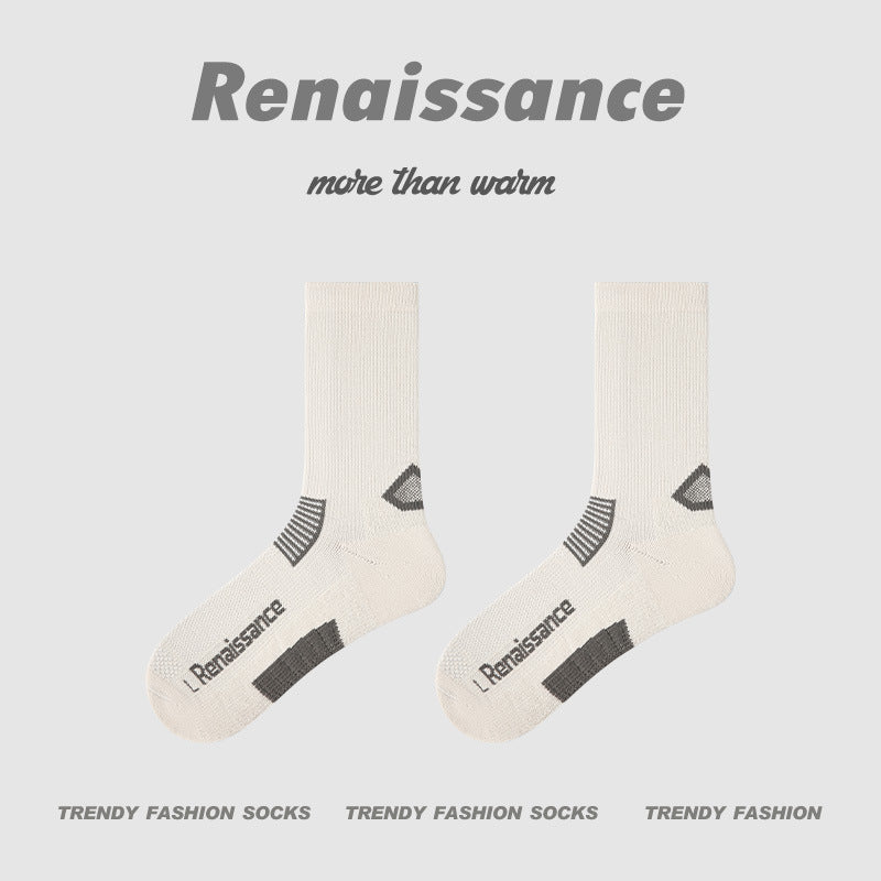 Running Socks Colorblock Coolmax Mid Calf