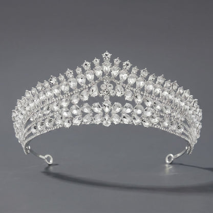 Vintage Luxurious Rhinestone Alloy Crown Headpiece for Women Party Events