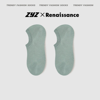 Men's No Show Mesh Cotton Socks Moisture Wicking
