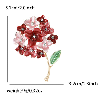 Floral Brooch with Rhinestone Accent - Elegant Women’s Brooch Pin